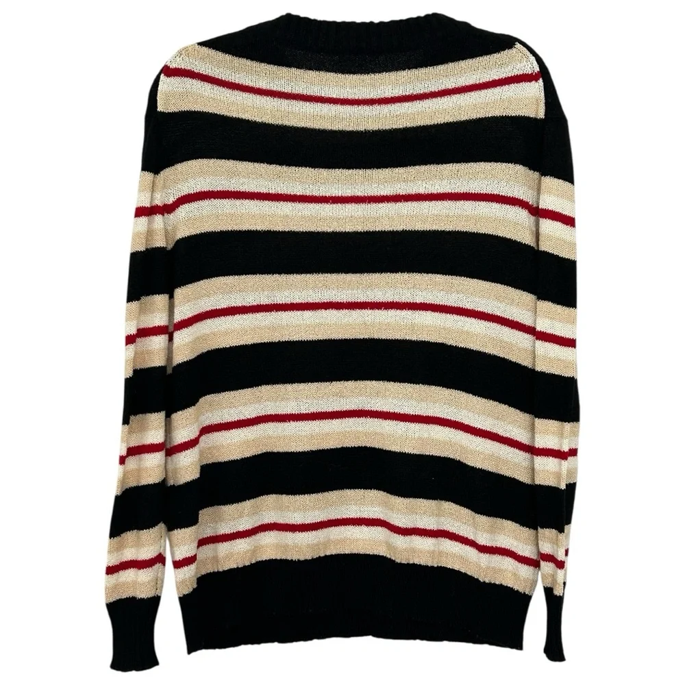 Tularosa Women’s Robbins Oversized Sweater in Nude & Black Stripe  Sz XS‎